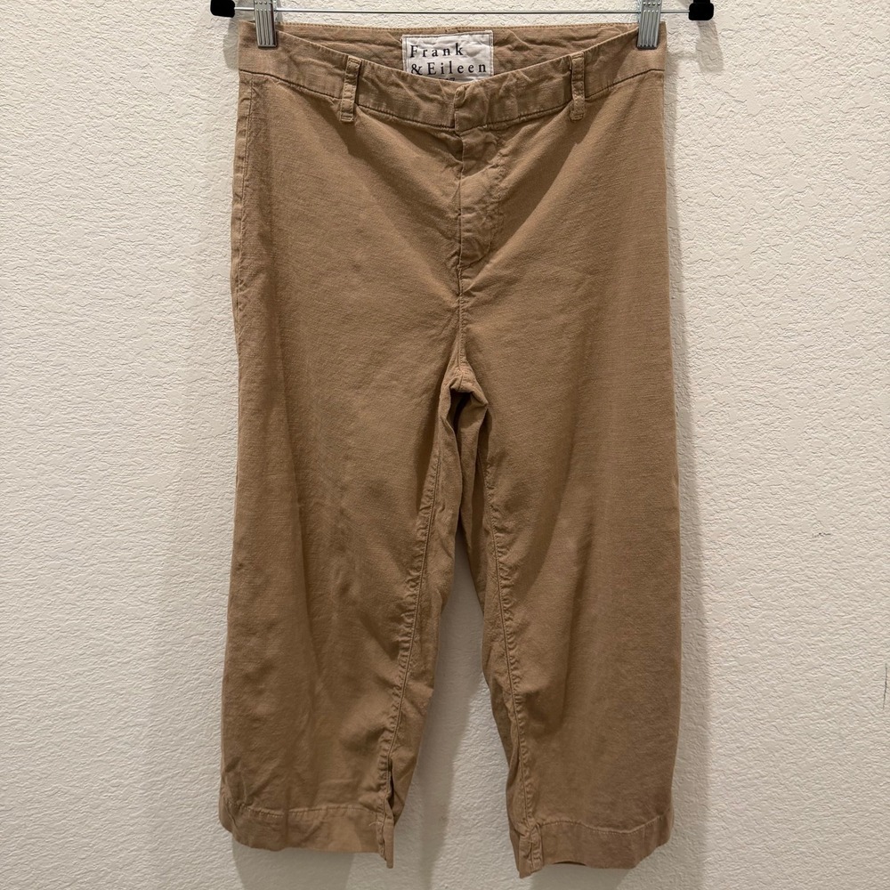 Frank & Eileen Wicklow Italian Cotton Chino Pants Tan Khaki Size 6